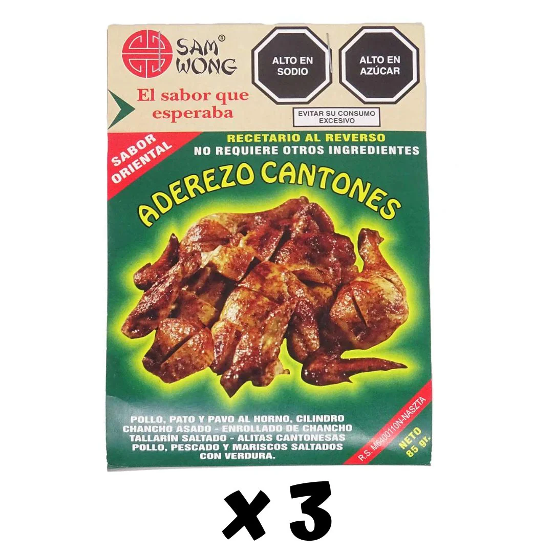 Aderezo Cantones Sam Wong Pack 3 x 85 g