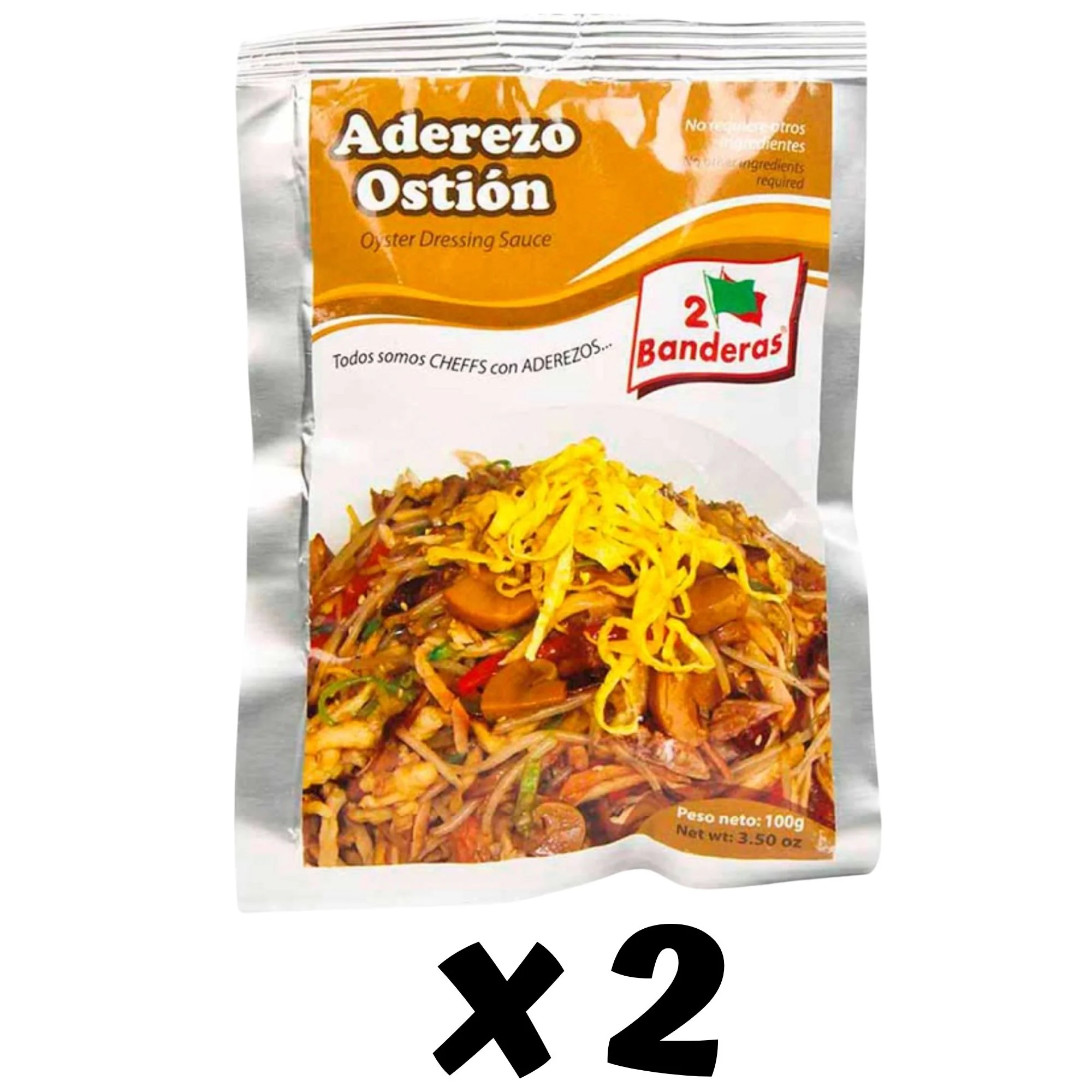 Aderezo Ostión "2 Banderas" - Pack de 2 unidades x 100g c/u