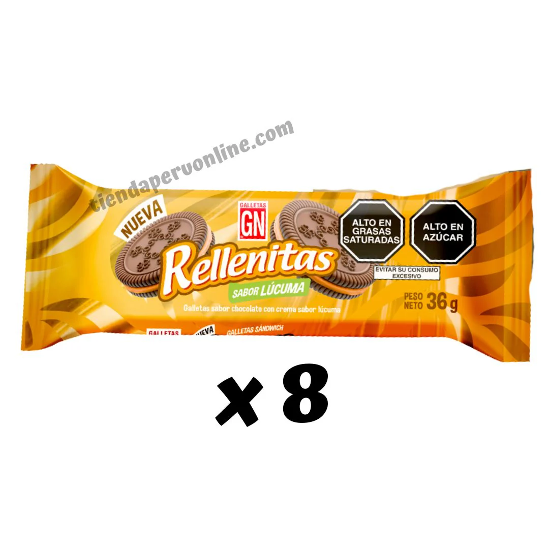 Galletas GN Rellenitas Lúcuma Pack 8 x 36 g