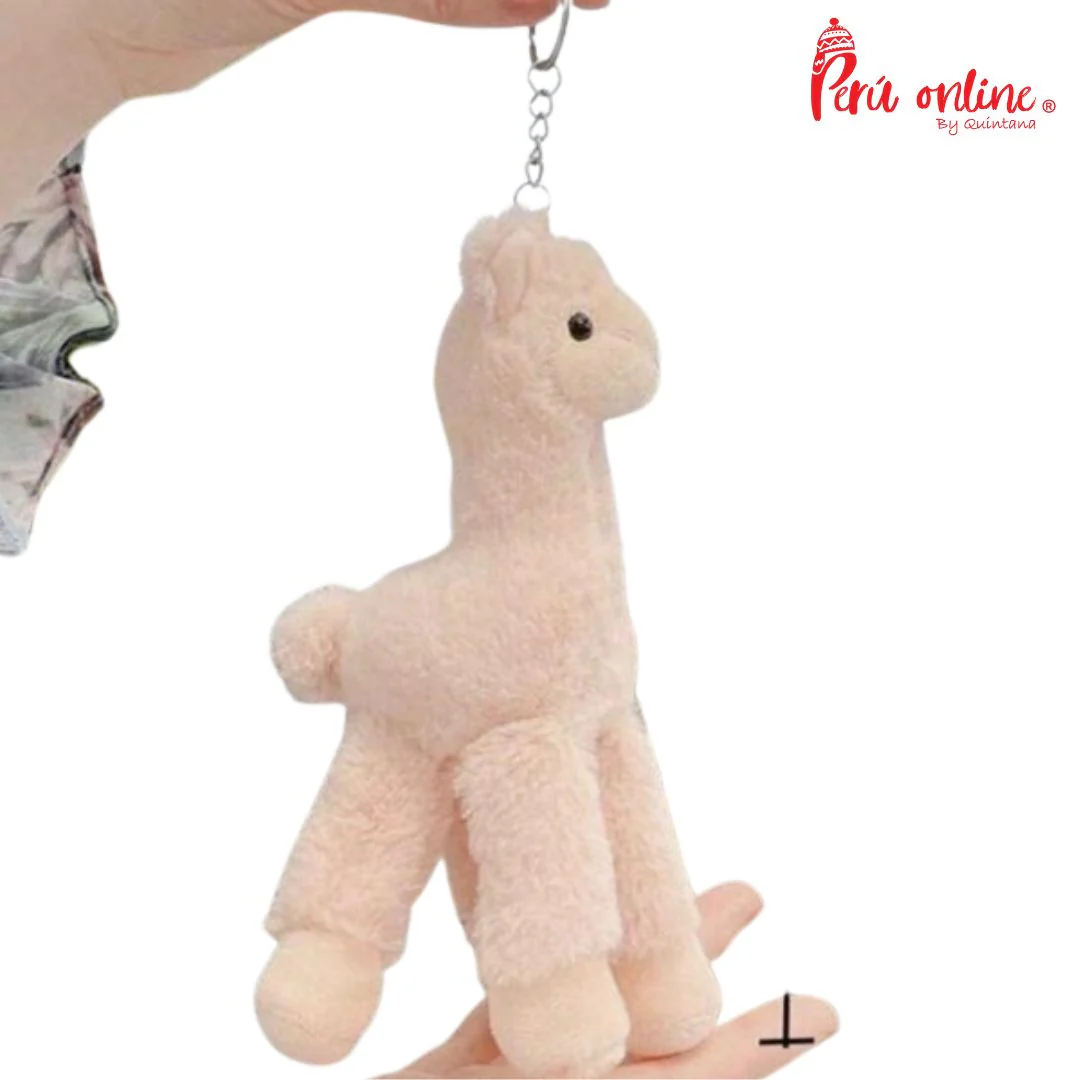 Llavero Alpaca color rosado de peluche