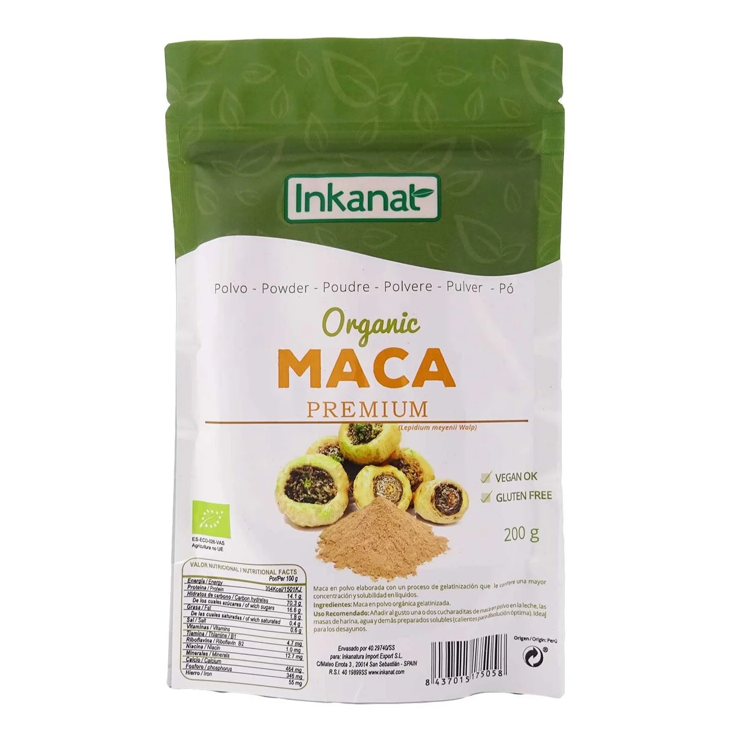 Harina Maca Orgánica Premium "Inkanat" 200g