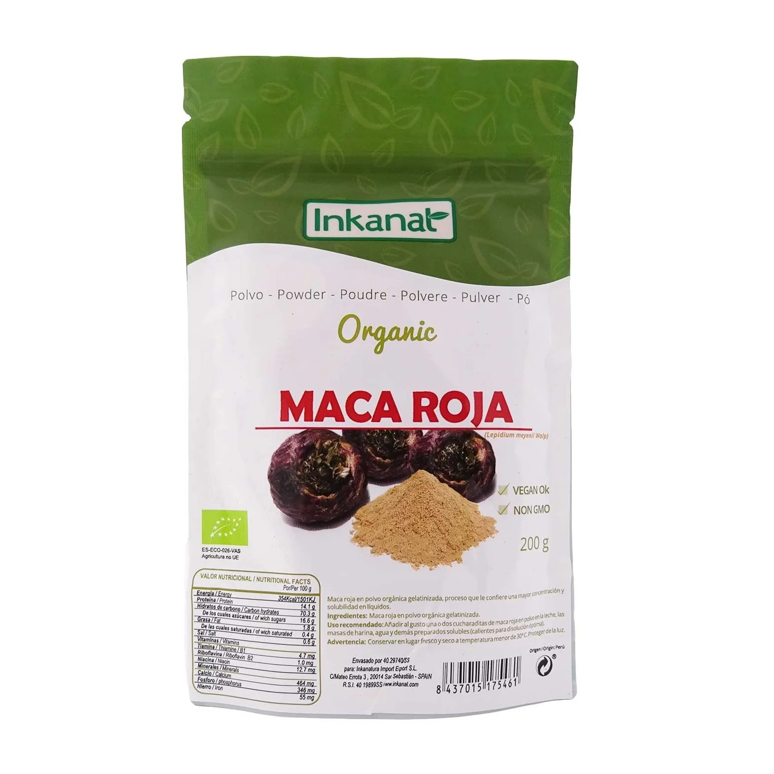 Harina de Maca Roja Orgánica "Premium" Inkanat 200g