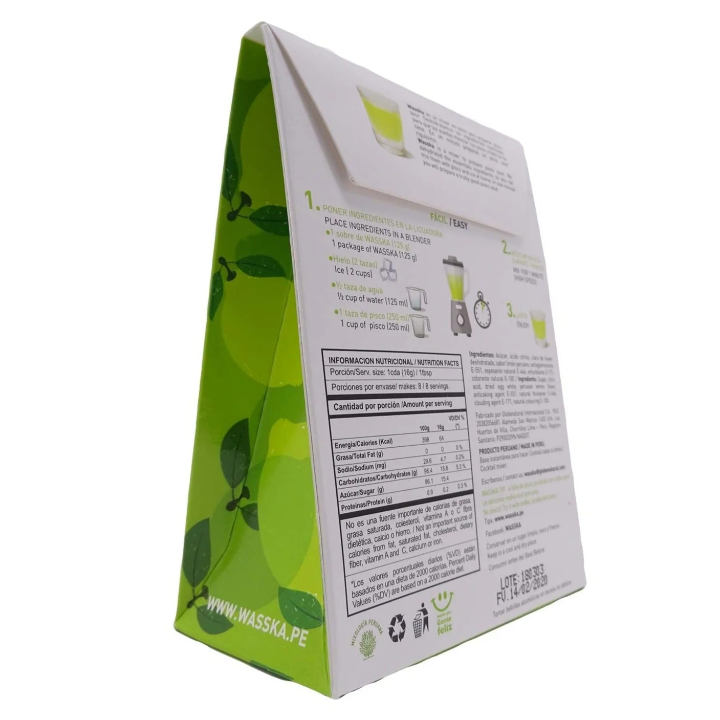 Mix Pisco Sour Wasska Limón (Rinde 6 cócteles) – 125 g - Image 3