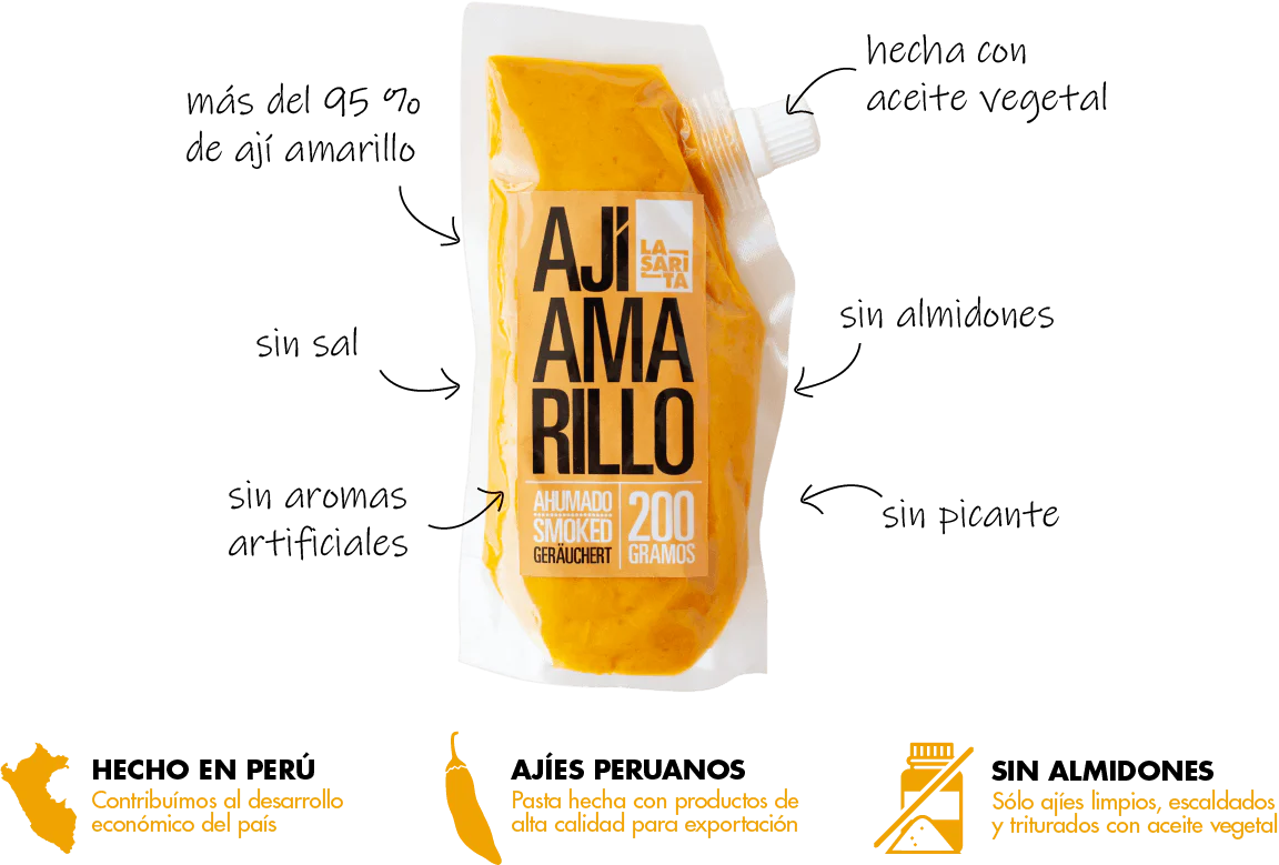 Pasta de Ají Amarillo Ahumado Sin Picante 200g "La Sarita" - Image 2
