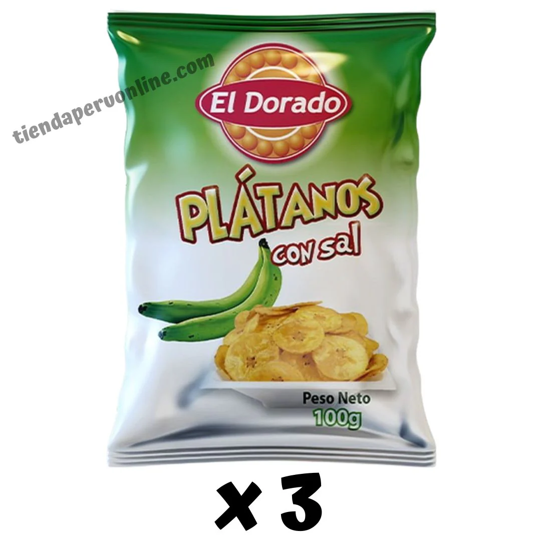 Platanitos con sal "El Dorado" Pack 3 x 100g