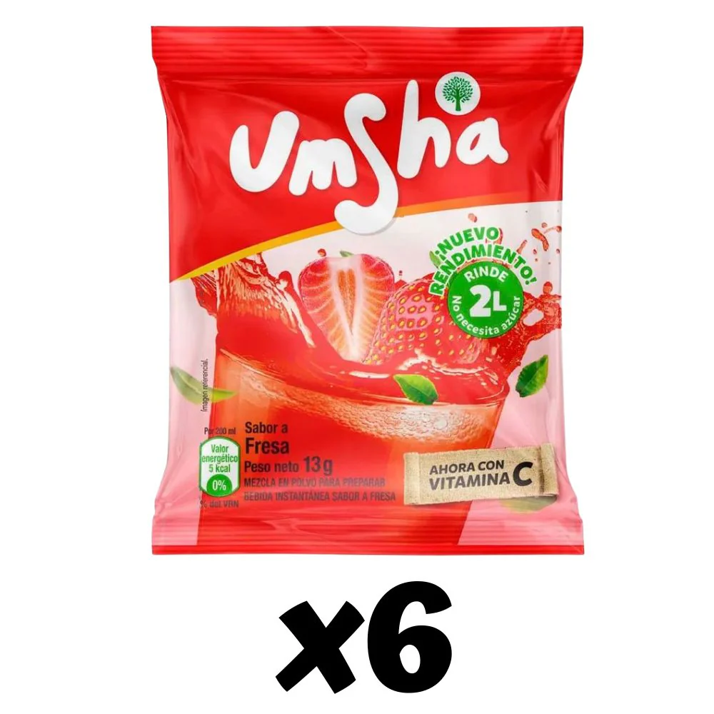Refresco Fresa "Umsha" Pack de 6 unidades x 13g c/u