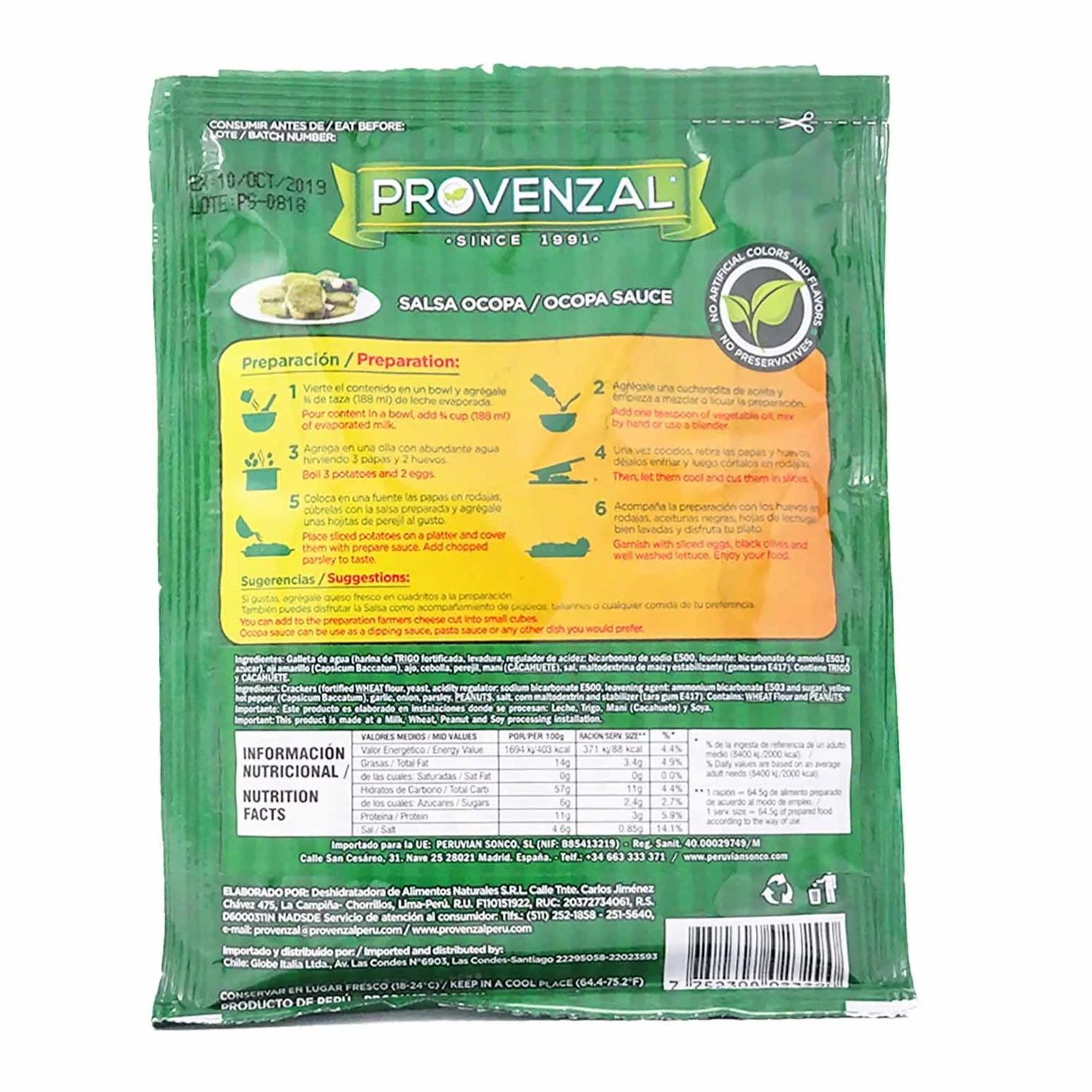 Salsa Ocopa deshidratada Provenzal - rinde 4 porciones - Image 3